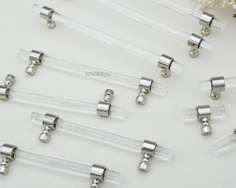 Poignées de bouton de tiroir en acrylique transparent : poignées de meuble dorées et argentées, poignées de porte de salle de bain