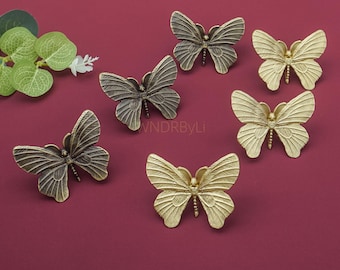 Butterfly Brass Drawer Knob : Antique Brass Cabinet knobs , Polished Chrome Dresser Pulls