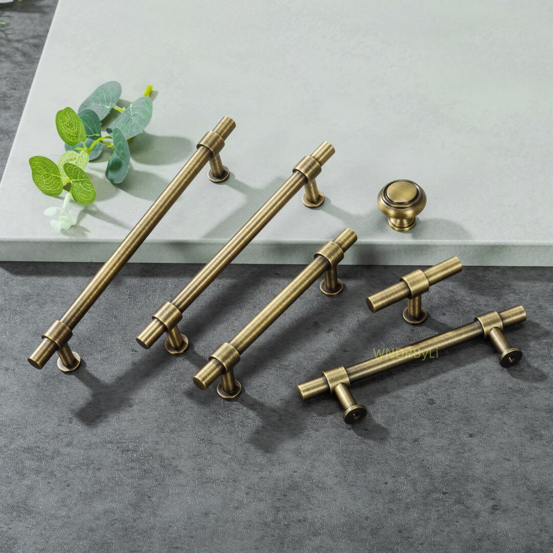 Solid Brass Drawer Handles: Gold Kitchen Cabinet Knobs Pulls ,cupboard ...