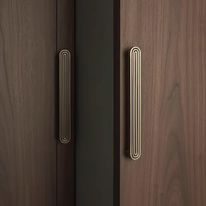 Massief messing ladeknoppen: antieke koperen kastgrepen, keukentrekknop met railontwerp afbeelding 7