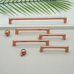 Copper Cabinet Pulls Hardware: Rose Gold Drawer Handles Knobs ,Kitchen door handle