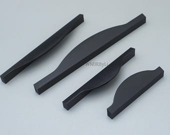 Boutons de poignée de tiroir noirs : poignées de porte d'armoires de cuisine uniques, quincaillerie d'armoire