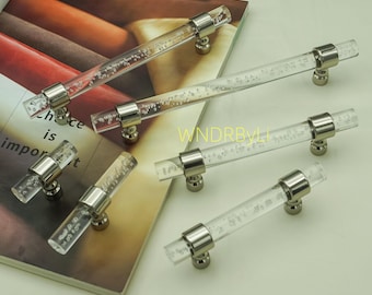 Poignées de tiroirs en acrylique bulle : poignées de porte d'armoire de cuisine transparentes, quincaillerie pour poignées de meuble