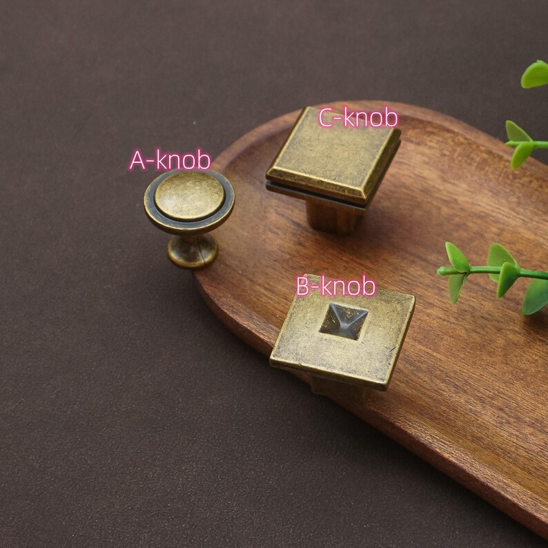 Aged Brass Kitchen Cabinet Handles Hardware: Zinc Alloy Knobs and ...