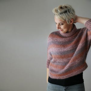 Running Up That Hill Knitting Pattern PDF Cozy Dolman Sweater with Gradient Yarn