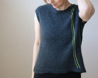 Patrón de camiseta de punto de arriba hacia abajo: rayas de crochet con dedos ligeros (patrón PDF)