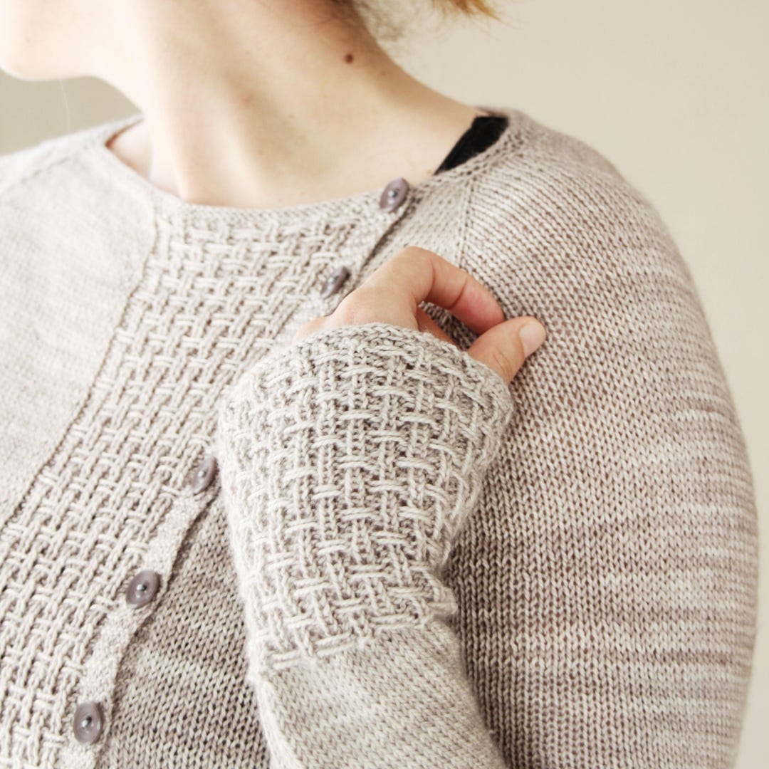 Tau Cardigan Knitting Pattern PDF – Top Down Fingering Weight Cardigan ...