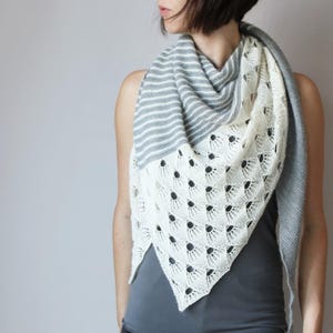 Winter on my Mind Shawl Knitting Pattern PDF – Elegant Lace Triangle Shawl with Row Map