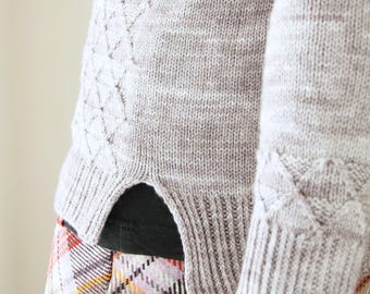 Threshold Sweater Knitting Pattern PDF – Top Down Fingering Weight Pullover, Easy Modern Knit