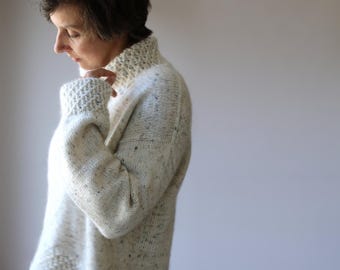 Patrón de tejido de suéter Midnight Drive en PDF: Jersey de invierno extragrande y acogedor