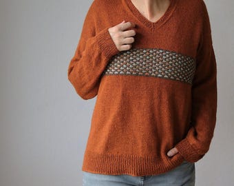 Patrón de tejido de suéter Morning Glow en PDF: un jersey otoñal acogedor de arriba a abajo con trabajo de color