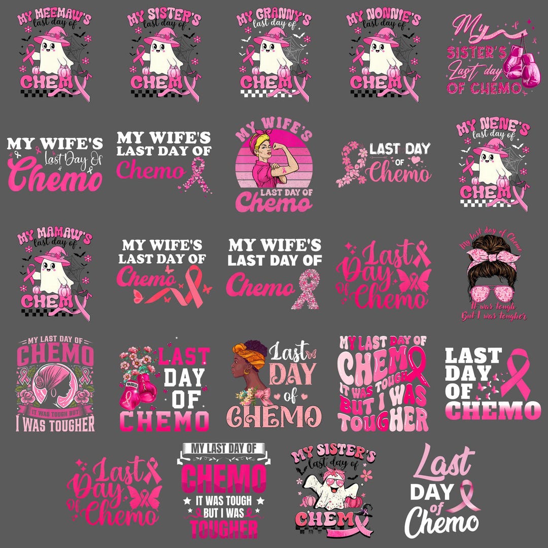 Breast Cancer PNG, Last Day of Chemo Pink Ribbon Survivor Clipart, Slay ...