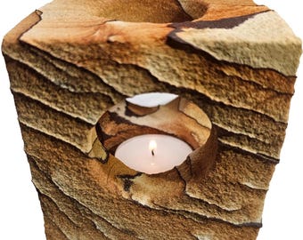Cubic   Box Arizona Sandstone Natural Rock Tea Light Candle Holder