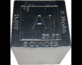 Elemental Cube Collection: 1 25 Inch  8 Ounce Solid Aluminum Cube