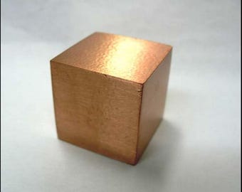 Solid Copper Cube - .675 inch (5/8ths inch) High Polish Finish