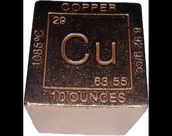 Elemental Cube Collection: 1.25 Inch Square Solid Copper Cube