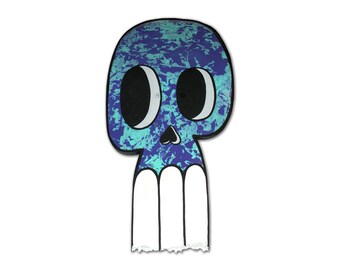 Skullingtons - No.1 - Original, Graffiti, Skateboard Art - Hand Painted, Cute, Kidrobot, Artwork. Painted Skateboard. Death, Reaper, Skull