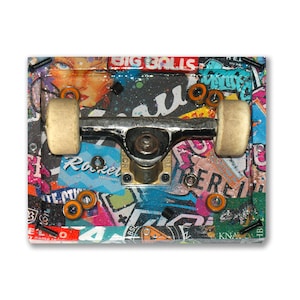 Fragments of Sesh - Skateboard Sculpture - 3D, Original Graffiti Art, Artwork. Urban Art! Graffiti. Spraypaint. Stickers, Bolts, Trucks