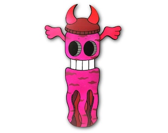 The Squeed - Satanic Sam -  Full, Skateboard Art. Original Graffiti - Unique, Hand Painted. Cute, Skate. Skateboard, squid, flying