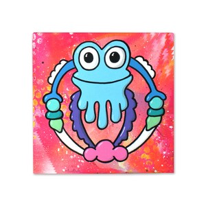 Creature Emblems - 1 of 4 -  Original, Painted, Graffiti, Canvas. Urban Pop, Art. Cute, Vibrant, Bold, monster, Kidrobot