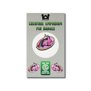 Sick Unicorn - Wooden Pin Badge - Pink Edition -  Rainbow, Vomit, Vomitting, Graffiti, Pins, Cute