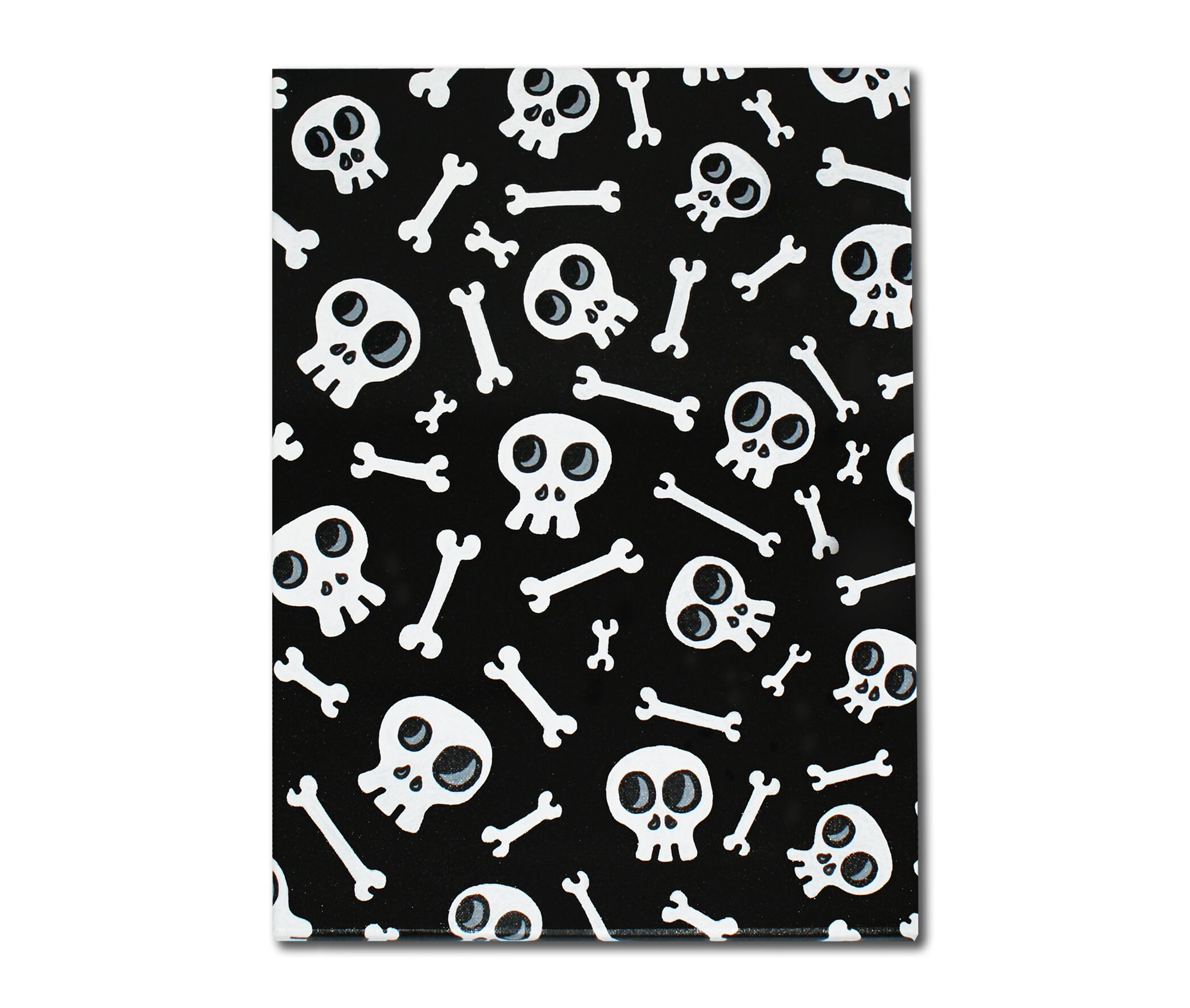Skullz n Bonez - Painted, Graffiti, Canvas. Urban, Pop, Art. Street, Graff, Original. Kidrobot. Creature. Skull. Bones. Halloween.