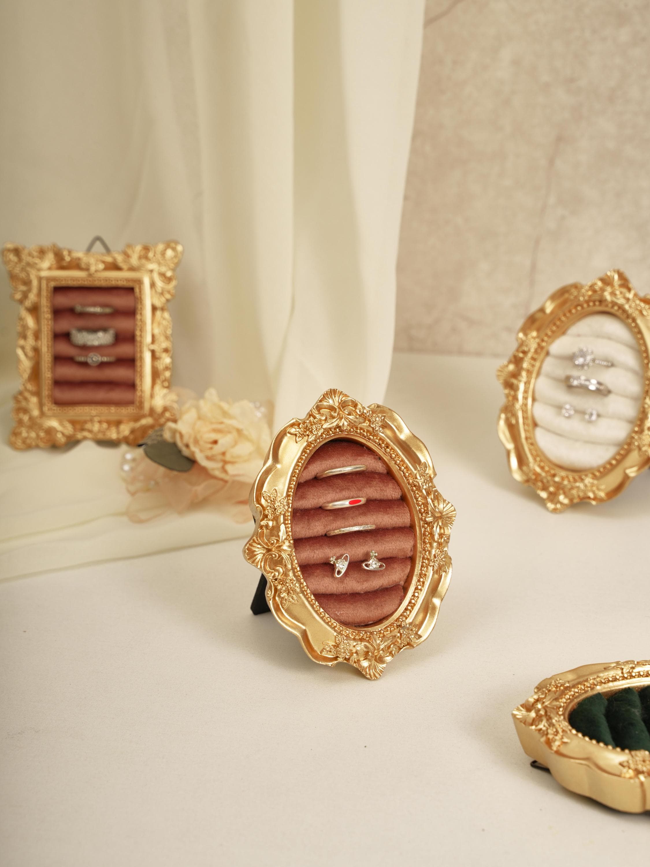 Présentoir à Bagues Art Déco Vintage - Support Vitrine Pour Bijoux - Multiples Tailles