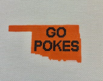 Go Pokes Oklahoma State Inspired Needlepoint Canvas