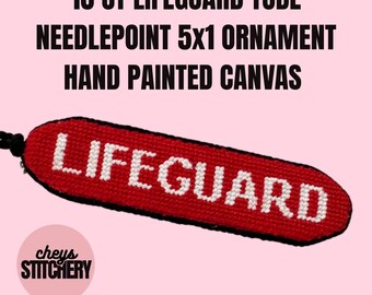 18 count Lifeguard Tube Needlepoint Canvas Ornament
