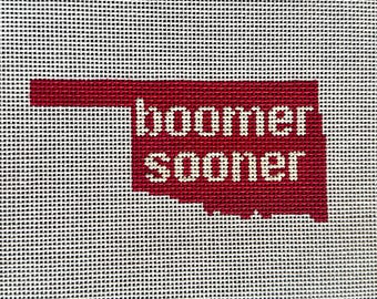 Boomer Sooner Oklahoma Inspired Needlepoint Canvas