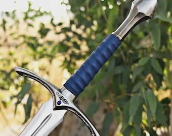 Custom Handmade Elven Rune Sword King Elessar Longsword Replica, Handcrafted Fantasy Sword, Collectible Display Cosplay Gift, Christmas Gift