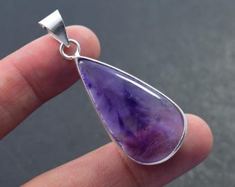 Natural Amethyst Pendant, 925 Sterling Silver Pendant, Gemstone Necklace, Wedding Gift Jewelry