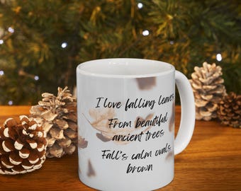 Falling Autumn Leaves Mug | Cozy Fall Leaf Coffee Cup