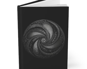 Artistic Swirl Hardcover Journal: Elegant Black Notebook, Sketchbook