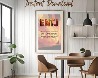 ENTJ Wall Art - Digital Download - Personality Type Printable Poster by DivA Insights