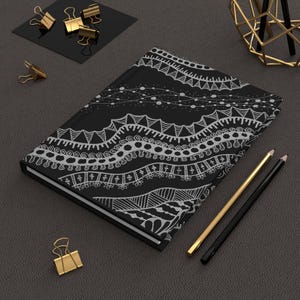 Monochrome Art Hardcover Journal, Inspirational Notebook, Gift for Artists, Meditation Journal, Sketchbook, Unique Stationery