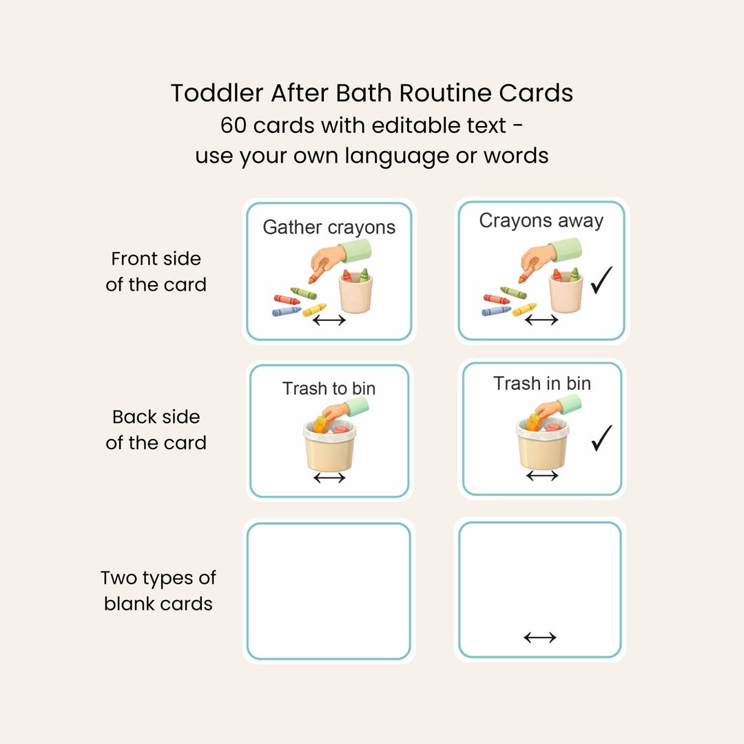 Clean up Routine Cards for Toddlers | Editable Visual Schedule ...