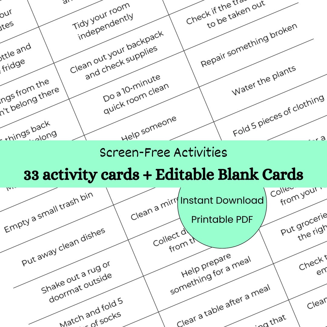 Kids Chore and Responsibility Cards | Kids Life Skills | Printable ...