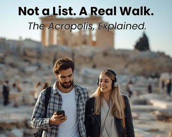Akropolis Interaktiver Führer | Selbst geführte Karte + Audio | Erstellt von Expert Tour Guide (25 Jahre)