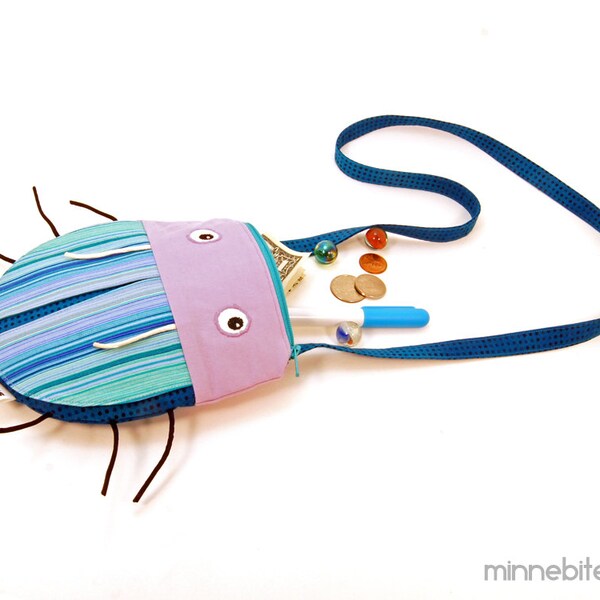 Bug Purse by MinneBites / Handmade Pastel Lady Bug Bag - Spring Girls Cross Body Purse - Cute Gift for Toddler Girls - Ready to Ship