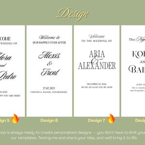Letrero de bienvenida personalizado de gasa transparente para boda: Letrero transparente para ceremonia, diseño personalizado imagen 5