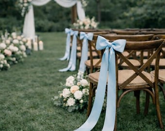 Noeud de chaise en satin pré-noué, décoration de cérémonie de mariage, cravate en jute rustique
