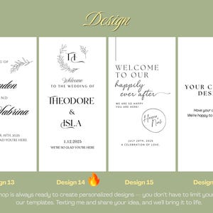 Letrero de bienvenida personalizado de gasa transparente para boda: Letrero transparente para ceremonia, diseño personalizado imagen 7