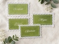 Lace Edge Wedding Name Card, Romantic Rectangle Place Signs, Ivory Cardstock Decor product logo