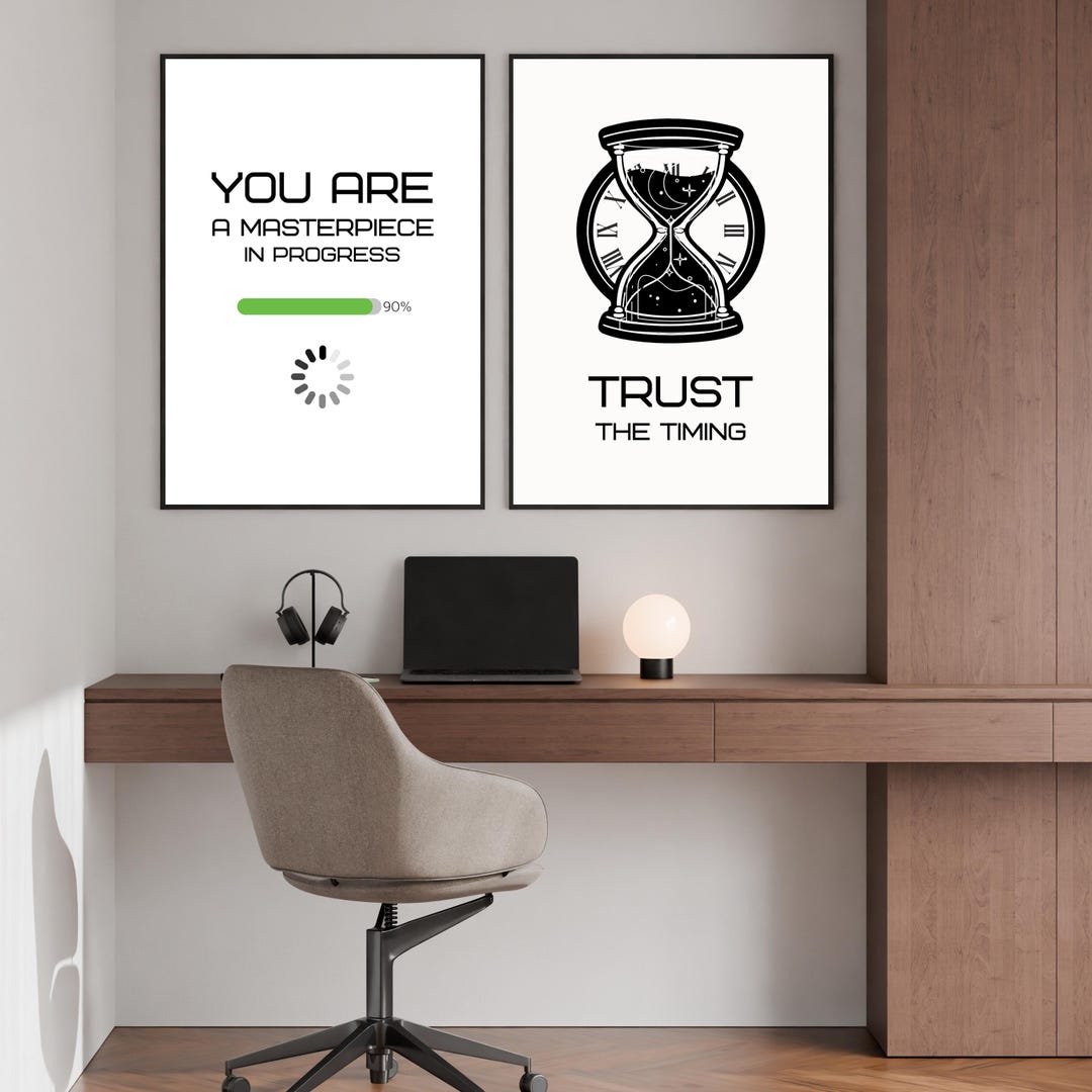 Motivational Quote Poster Set – Minimalist Affirmation Wall Art ...