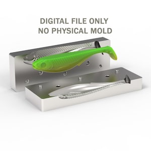 Digital files: Open Pour Mold for Swimbait lure 150mm(.STEP + .STL)