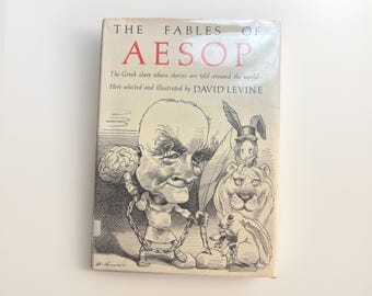 Aesop Fables David Levine Illustrated 1st Ed 1st Print 1975 Vintage HC Book