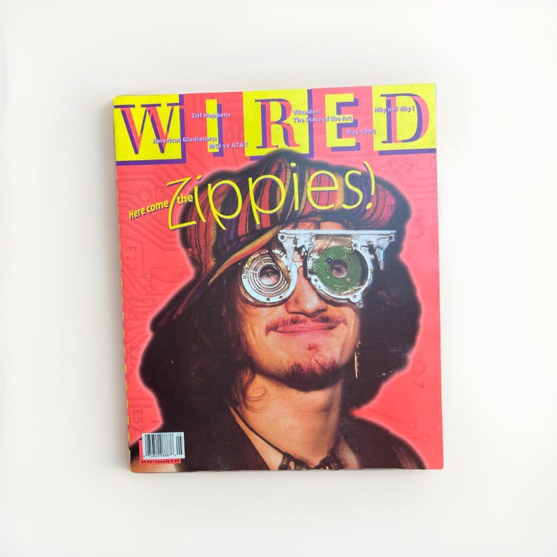 WIRED Magazine May 1994 Zippies Cover Counterculture Tech Issue Vintage image 1
