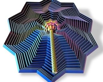 Fidget Spinner Star with Handle – 3D Printed Desk Fidget Toy, Handheld Spinning Star, Unique Desk Accessory