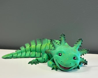 Axolotl Figurine | Hand-Painted 3D Printed Desk Pet, Kawaii Collectible Toy Gift